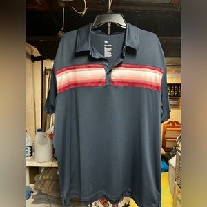 All in Motion Blue and Red Polo Shirt with Sporty Stripes